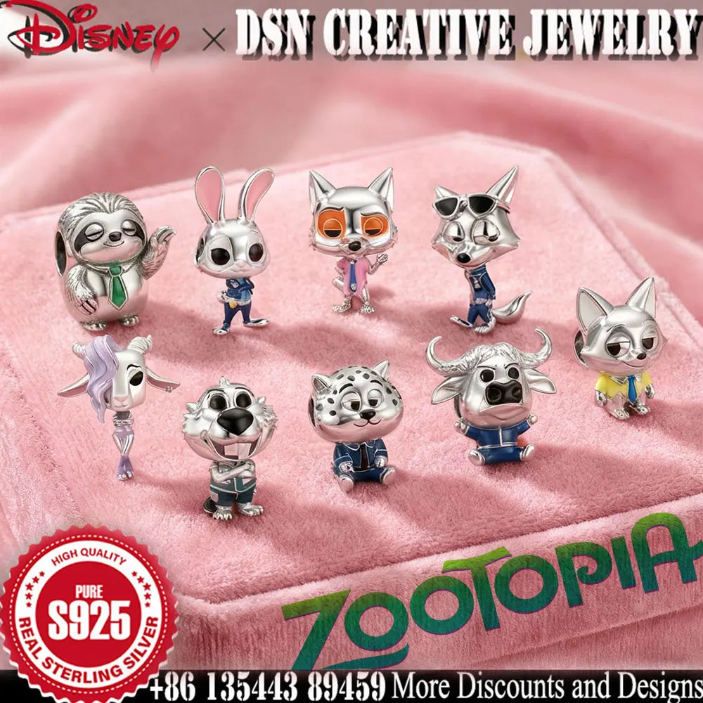 DSN creative charms Disney Zootopia enamel animals beads Judy cartoon cute charms for snake chain bracelet jewelry accessories
