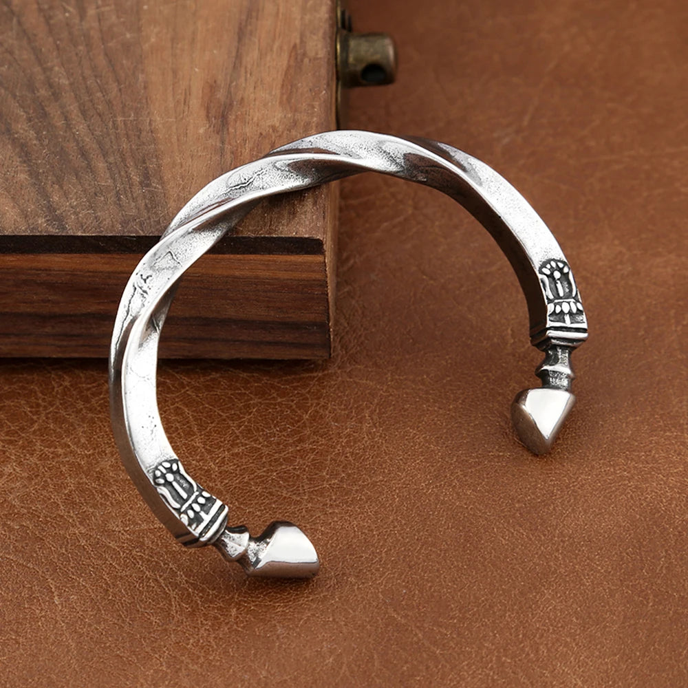 Vintage Viking Mobius Bracelet for Men Women Punk 316L Stainless Steel Open Bracelets Fashion Amulet Jewelry Gifts Wholesale